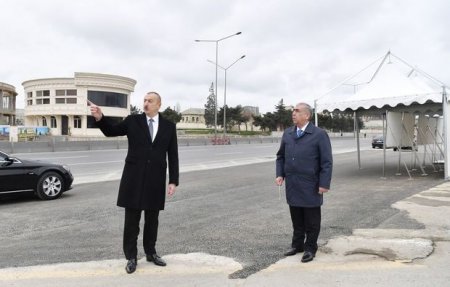 İlham Əliyev Bakı-Sumqayıt yolunun genişləndirilməsi çərçivəsində görülən işlərlə tanış oldu - FOTO