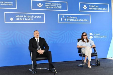 İlham Əliyev və Mehriban Əliyeva Bakıda modul tipli hospitalın açılışında - FOTO